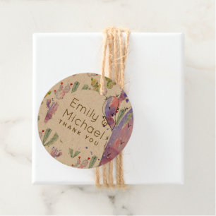 Watrercolor Cacti Fiesta Thank You Named Favour Favour Tags