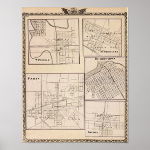 Watseka, Paris, Mt Sterling, Beardstown and Arcola Poster
