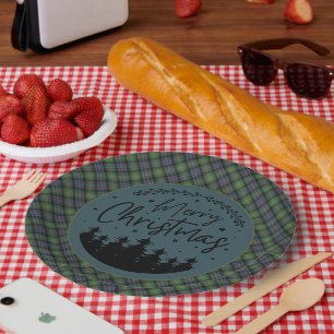 Watson Ancient Scottish Clan Tartan Christmas Paper Plate