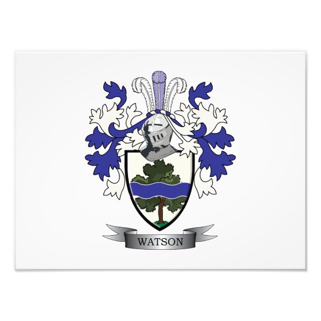 Watson Family Crest Coat of Arms Photo Print (Front)