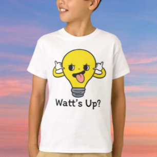 Watt’s Up? Funny Light Bulb Kids Shirt