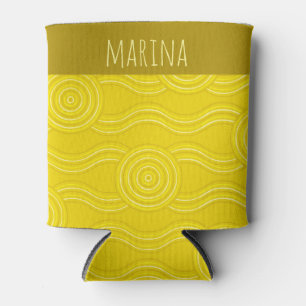 Wattle Customizable Name Australian Dreamtime Can Cooler