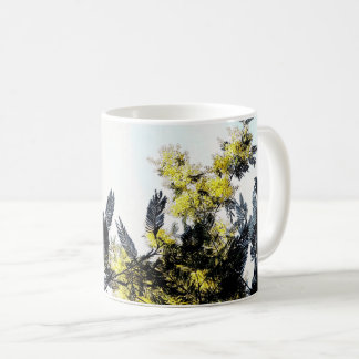 Wattle flower and branches coffee mug