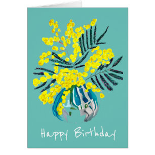 Wattle Mimosa yellow flower art Australia