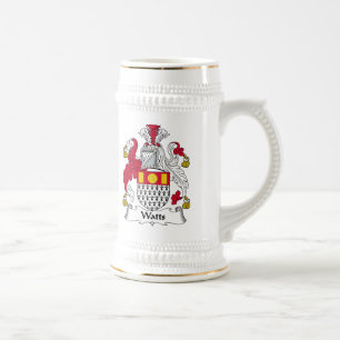 Watts Family Crest Beer Stein