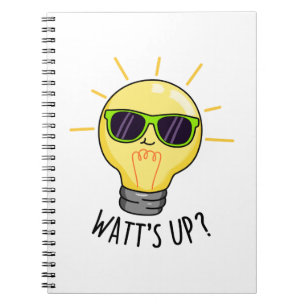 Watts Up Cute Light Bulb Pun Notebook