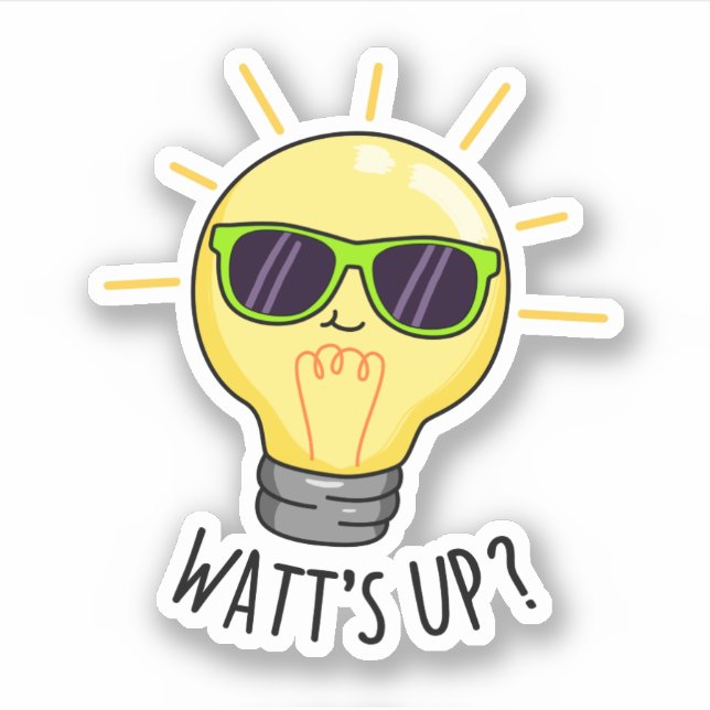Watts Up Funny Light Bulb Pun  (Front)