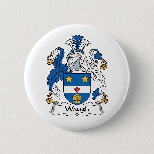 Waugh Family Crest 2 Inch Round Button (Front)