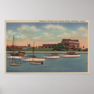 Waukegan, IL - View of Municipal Pumping Station Poster