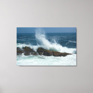 Wave action at Pemaquid Point, Maine Canvas Print
