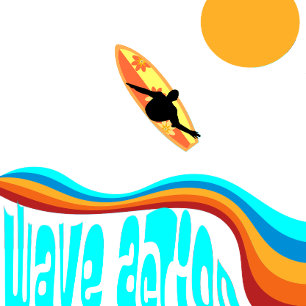 Wave Action Surfer on a Colourful Waves T-Shirt