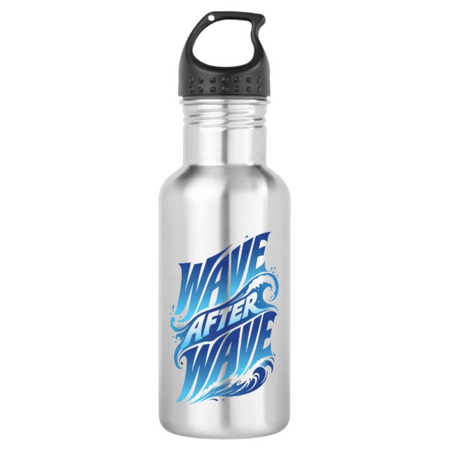 Wave After Wave | Ocean Blue Summer 532 Ml Water Bottle (Front)