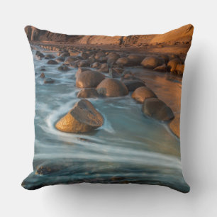 Wave along the beach, California Throw Pillow