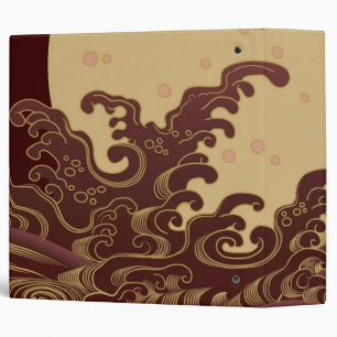 Wave and Full moon, Japanese Design Binder