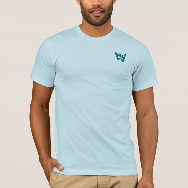 Wave and Walk Abstract Teal Logomark T-Shirt (Front)