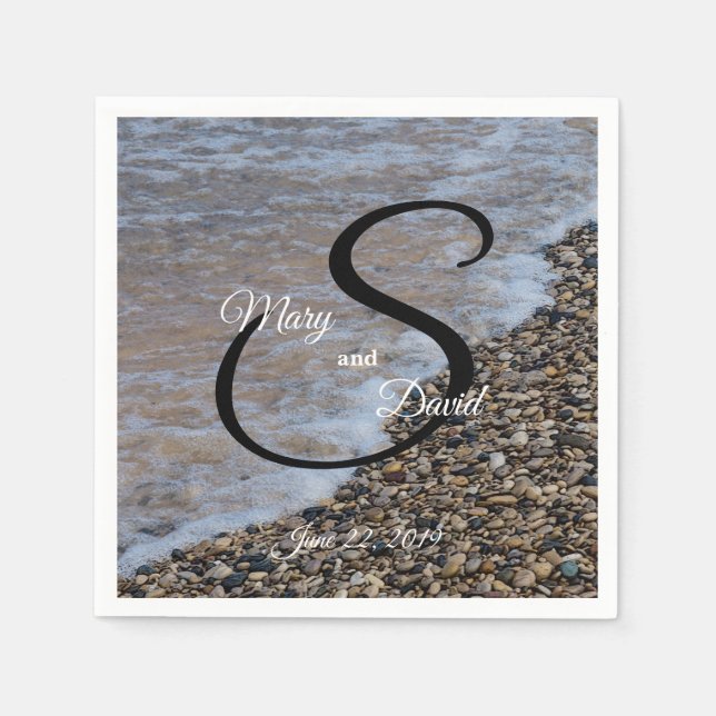 Wave Ashore Wedding Napkin (Front)