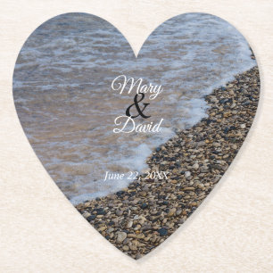 Wave Ashore Wedding Paper Coaster