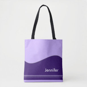 Wave Border violet + your backgr. & ideas Tote Bag
