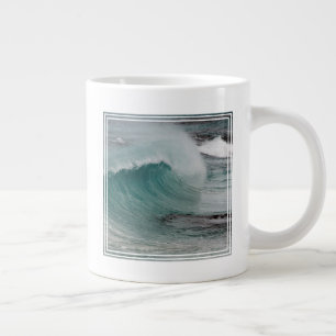 Wave Breaker In Tasmania Large Coffee Mug