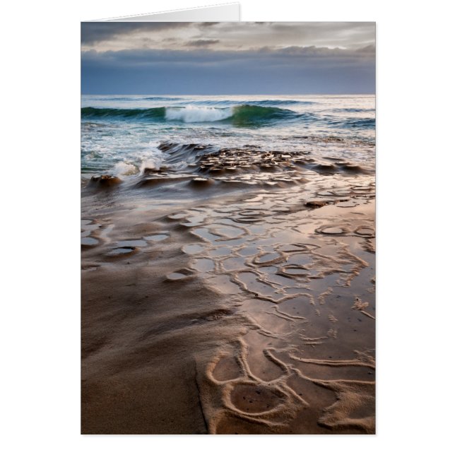 Wave breaking on beach, California (Front)
