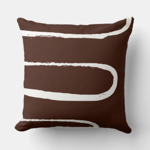 Wave Chocolate Brown  Throw Pillow