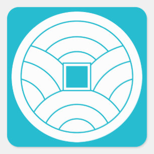 Wave coin square sticker