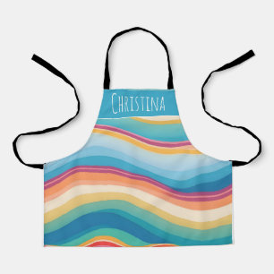 Wave Colourful Custom Personalized Pattern Apron