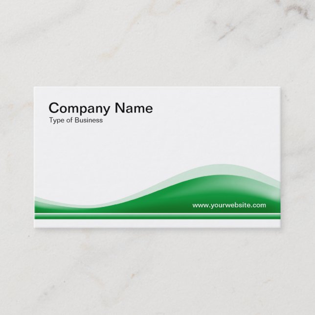 Wave Contour - Grass Green Business Card (Front)