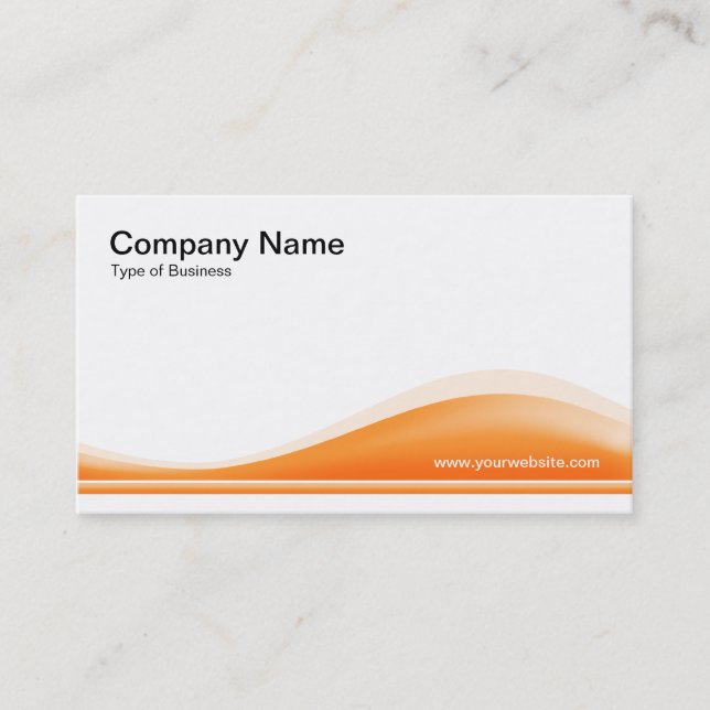 Wave Contour - Light Orange Business Card (Front)