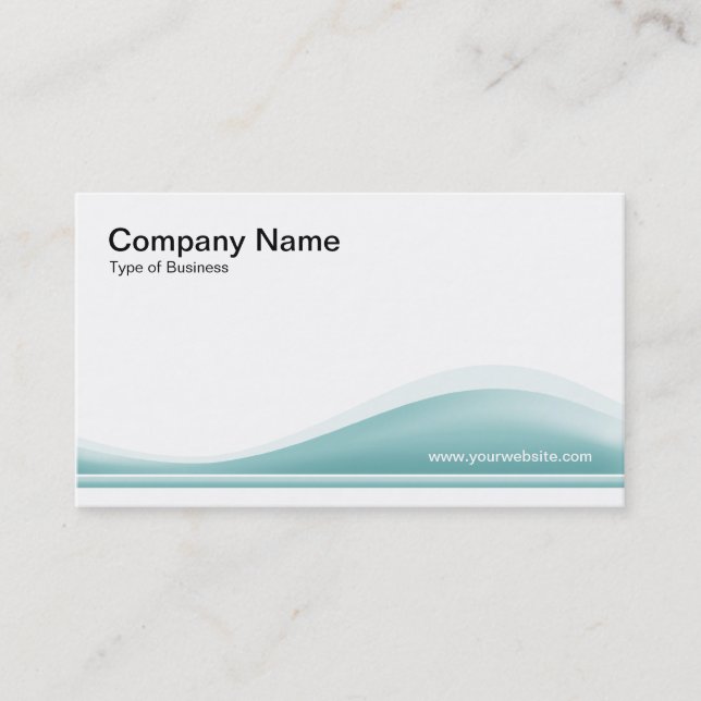 Wave Contour - Lt Blue Green Business Card (Front)