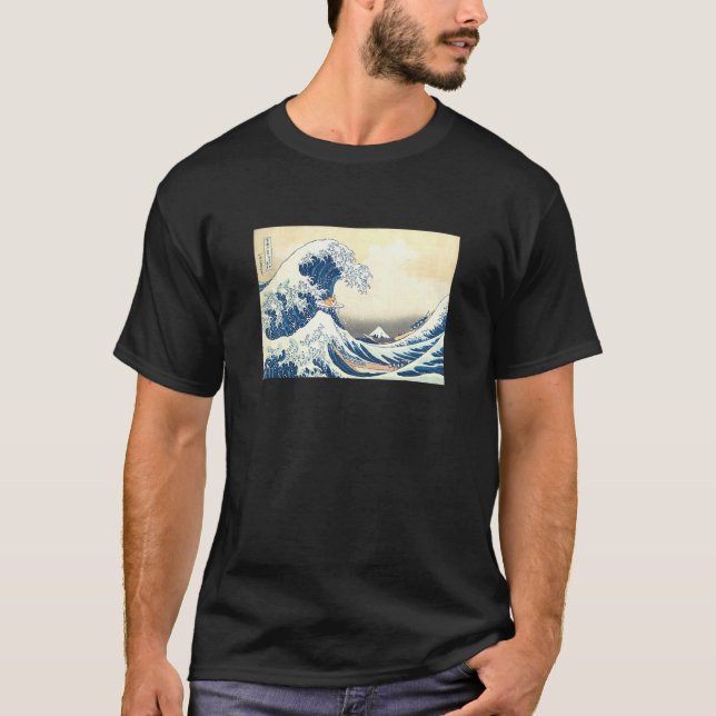 Wave Corgi Surfing Dog T-Shirt (Front)