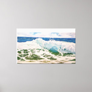 Wave Crash on the Shore: Realistic Seascape  Canvas Print