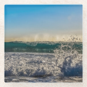 Wave Crashing to Shore Glass Coaster