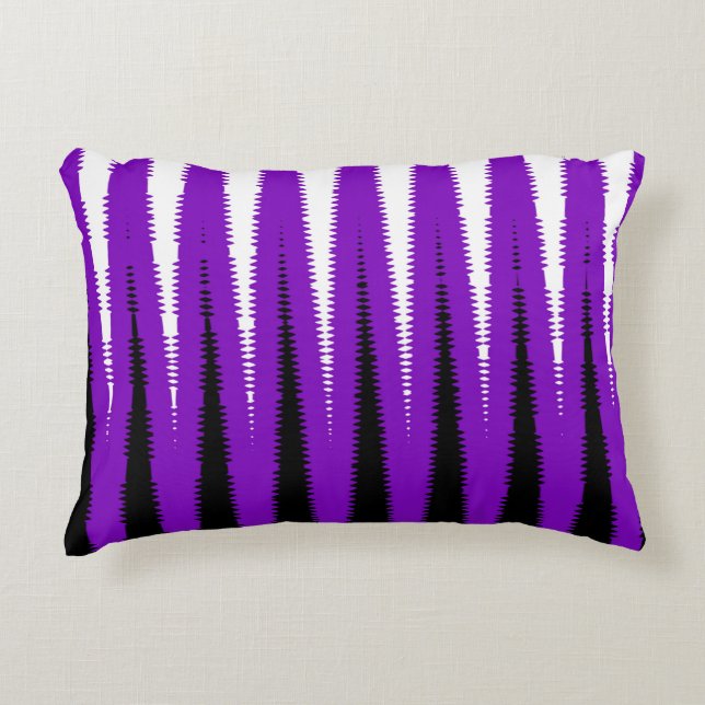 Wave Design Purple Decorative Pillow (Front)