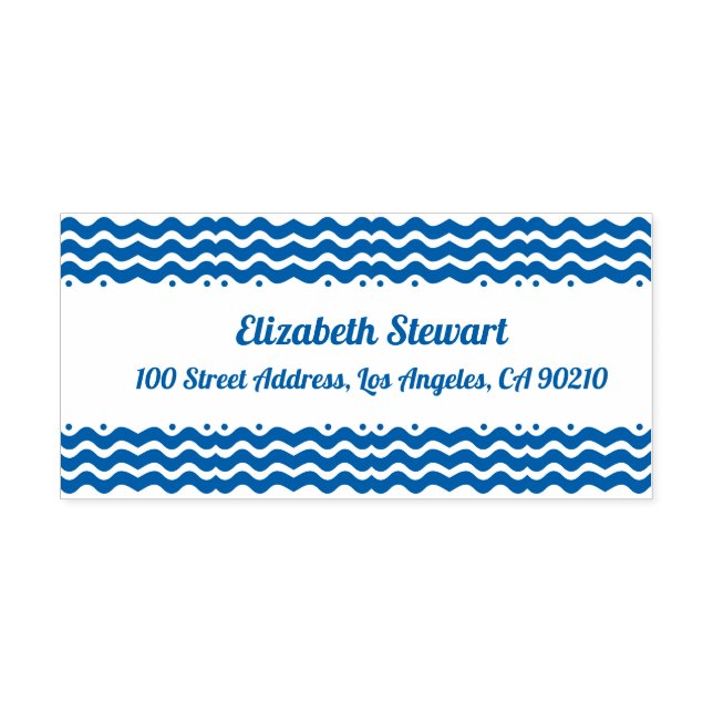 Wave Design Return Address Self-Inking Stamp (Design)