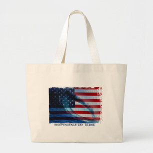 Wave Flag USA  Beach Bag