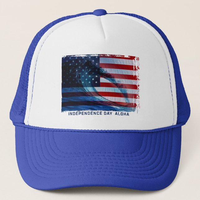 Wave Flag USA Trucker Hats (Front)