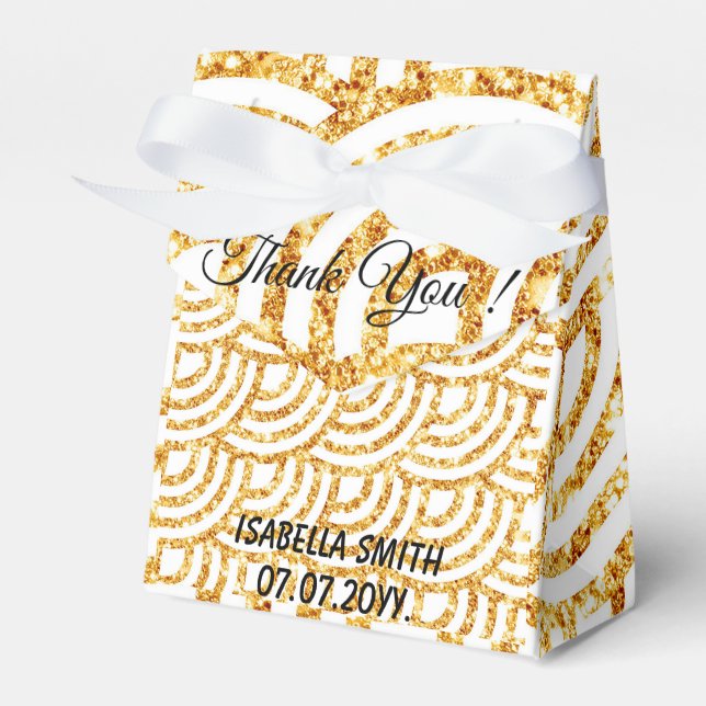Wave Gold Sun Glitter Boho Popular Collection Favor Box (Front Side)