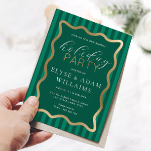 Wave Green Stripe Christmas Holiday Party