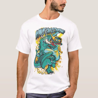 Wave I'm Coming Funny Monster Beach Design T-Shirt