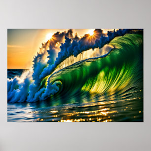Wave in sea poster