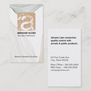 Wave Line Pattern Monogram Business Card