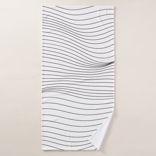 Wave Lines Pattern Abstract Background.art, wave,  Bath Towel (Bath Towel)