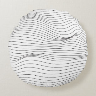 Wave Lines Pattern Abstract Background.art, wave, Round Pillow