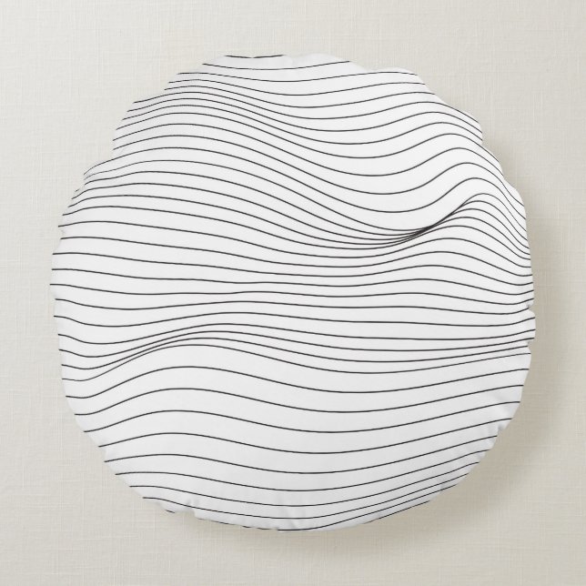Wave Lines Pattern Abstract Background.art, wave,  Round Pillow (Front)