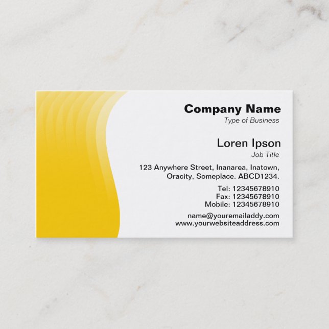 Wave Margin - Amber Business Card (Front)