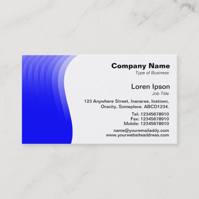 Wave Margin - Blue Business Card (Front)