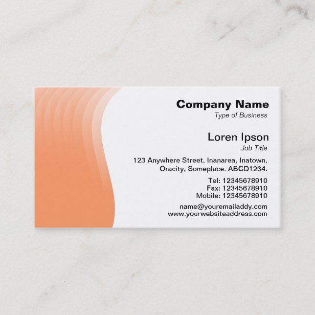 Wave Margin - Peach Business Card (Front)