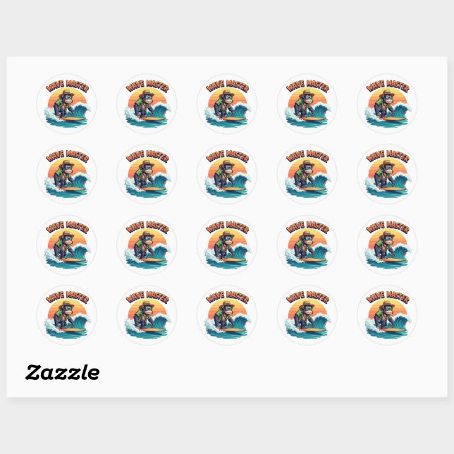 Wave Master 🦍 Gorilla Surf Summer Sticker (Sheet)