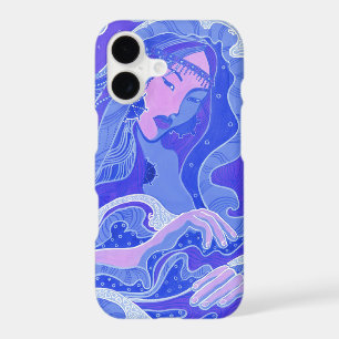 Wave, Mermaid, Fantasy Art Asian Girl, Blue & Pink